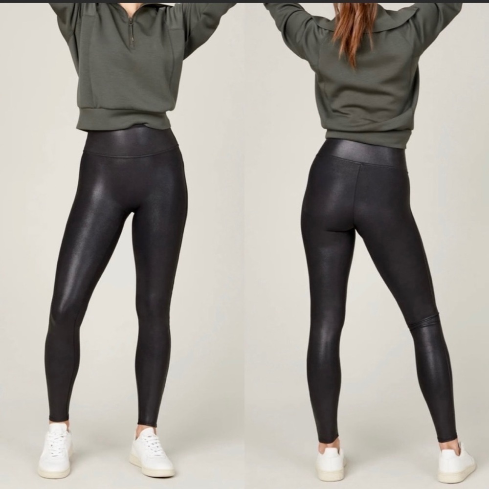 SPANX Faux Leather Leggings Black Size M